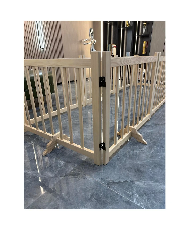 Streamdale Furniture Wooden Freestanding Pet Gate - 8 Panel 31"H