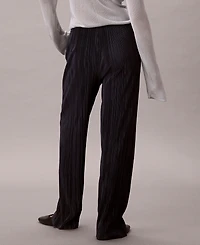 Calvin Klein Women's Plisse Pull-On Wide-Leg Pants