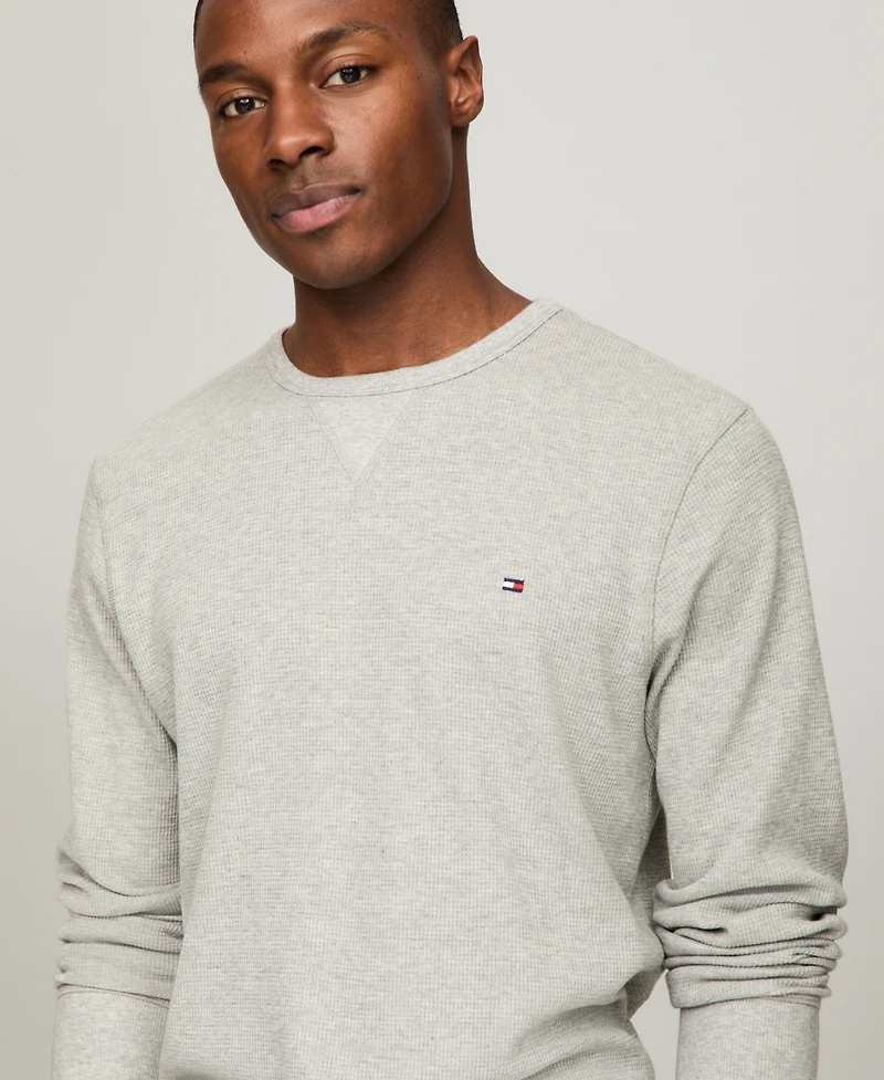 Tommy Hilfiger Men's Waffle-Knit Long-Sleeve Crewneck Thermal Top