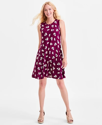 Style & Co Women's Printed Sleeveless Flip Flop Dress, Macy's Exclusive