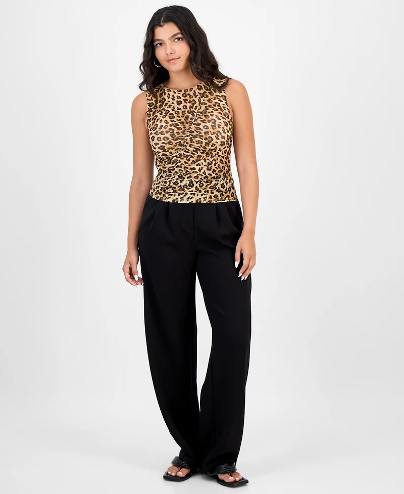 Bar Iii Women's Printed Asymmetrical-Ruched Tank, Macy's Exclusive