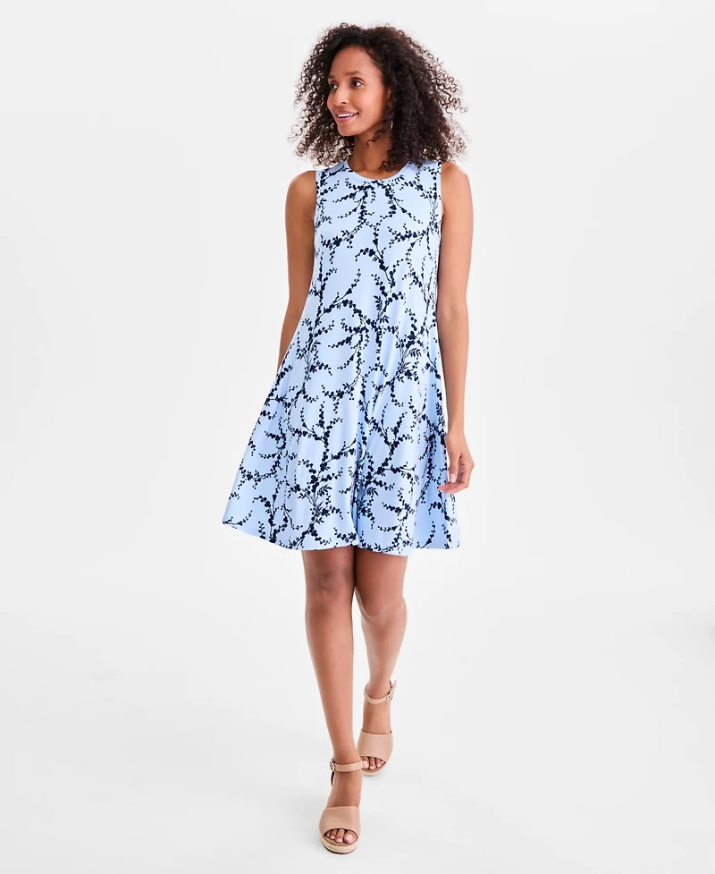 Style & Co Women's Printed Sleeveless Flip Flop Dress, Macy's Exclusive