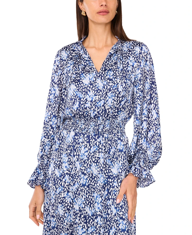 Vince Camuto Women's Smocked Ruffle Maxi Dress