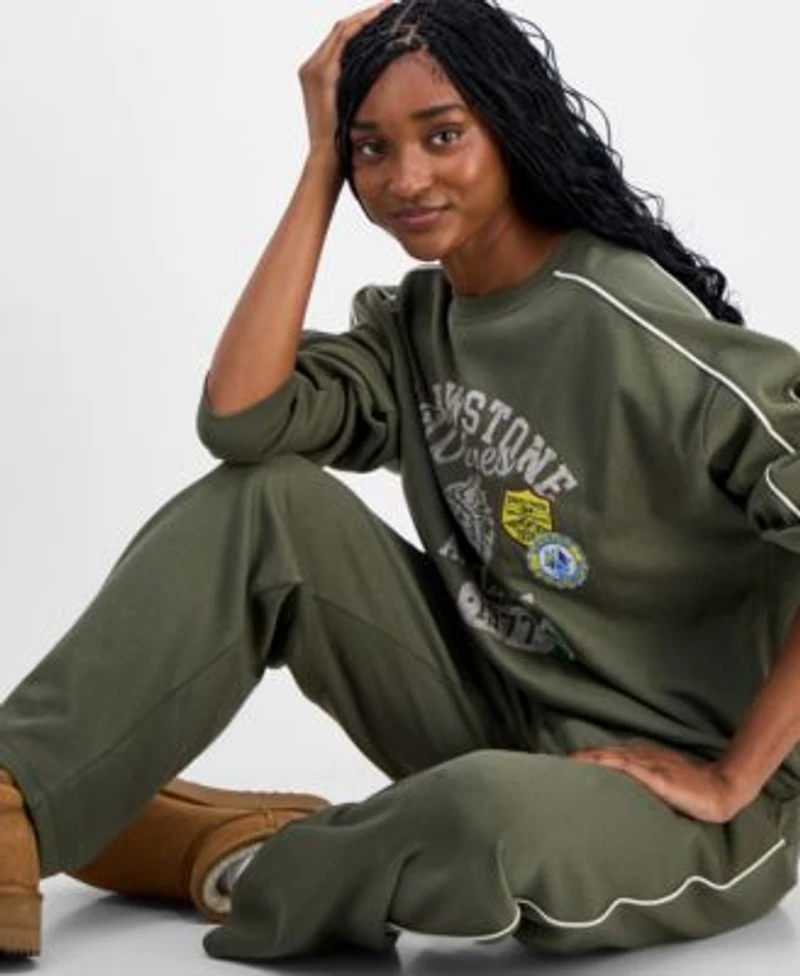 Rebellious One Juniors Yellowstone Crewneck Sweatshirt Piped Sweatpants