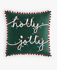 Holiday Lane Holly Jolly Decorative Pillow, 18" x 18", Exclusively for Macy's