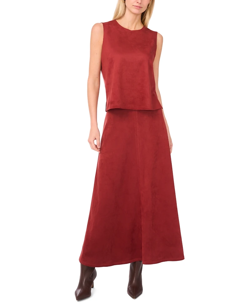 Vince Camuto Women's Faux-Suede A-Line Maxi Skirt