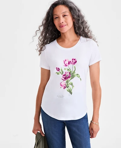 Style & Co Women's Graphic Crewneck Short-Sleeve T-Shirt, Exclusively at Macy's