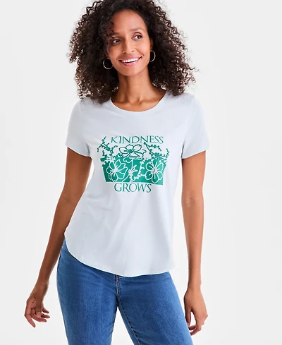 Style & Co Women's Graphic Crewneck Short-Sleeve T-Shirt, Exclusively at Macy's
