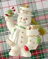 Lenox 2025 Snowman with Stocking Ornament