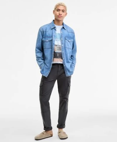 Sun Stone Mens Marshall Western Shirt Ford Bronco Ride Regular Fit Graphic T Shirt Morrison Straight Tapered Fit Garment Dyed Cargo Pants Macys Exclusive