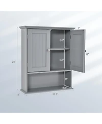 Volenca Wall Mount Bathroom Cabinet Storage Organizer with Doors and Shelves