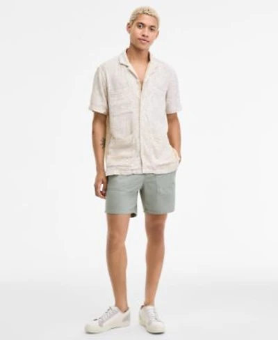 Sun Stone Mens Camp Mays Regular Fit Printed Button Down Shirt Peter Regular Fit 6 Cotton Field Shorts Macys Exclusive