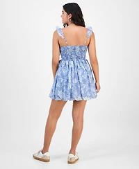 And Now This Women's Ruffle-Trim Bubble-Hem Mini Dress, Macy's Exclusive