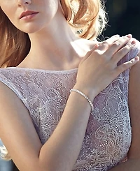 Lab Grown White Sapphire Tennis Bracelet ( 4-1/4 ct. t.w.) in Sterling Silver (Also Available in 18k Gold Plated over Sterling Silver)
