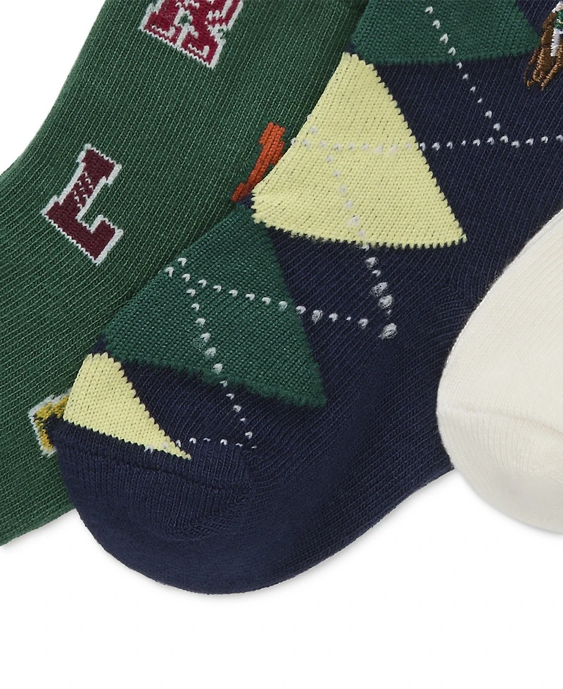Polo Ralph Lauren Baby Boys 3-Pk. Fall Bear Socks