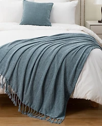 Battilo Lifestyle Chenille Throw with Fringe Tassels, 50" x 60"