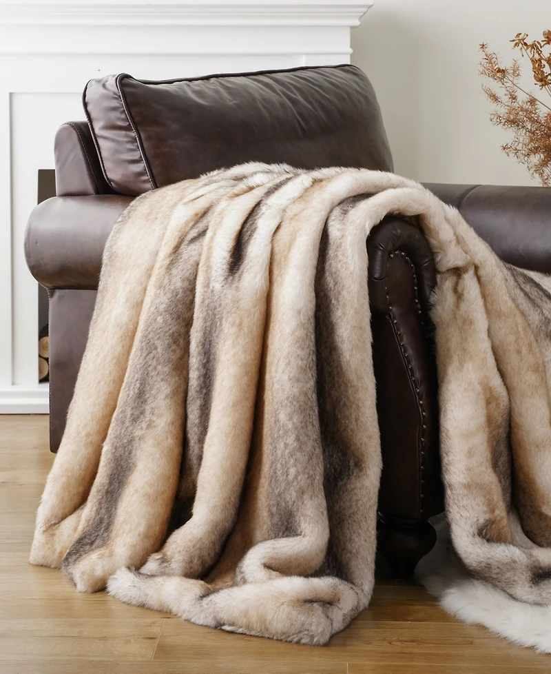 Battilo Luxury Tipped Faux Fur Throw, 50" x 60"