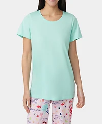 Hue Women's Solid Short-Sleeve Scoop-Neck Pajama T-Shirt
