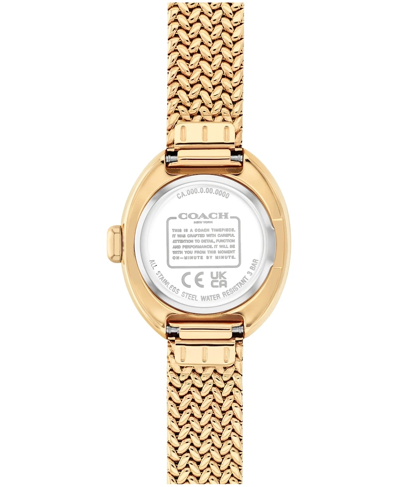 Coach Women's Sammy Gold Tone Stainless Steel Mesh Bracelet Watch, 22.5mm