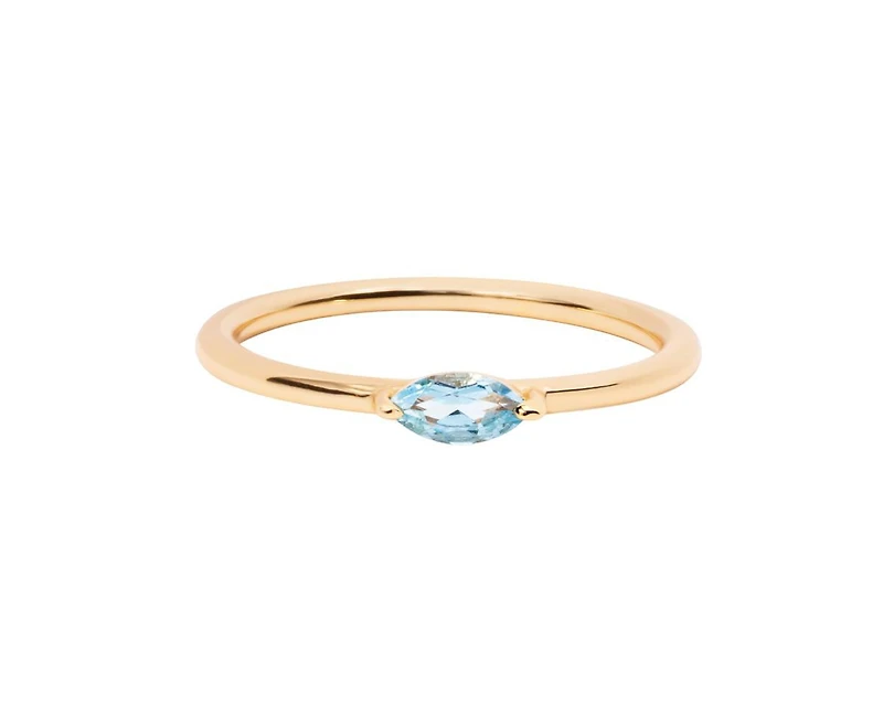 Marquise Birthstone Ring - December Blue Topaz