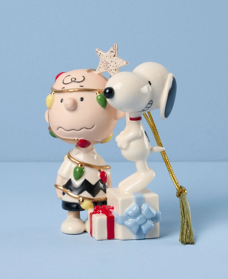 Lenox Christmas Tree Charlie Brown & Snoopy Ornament