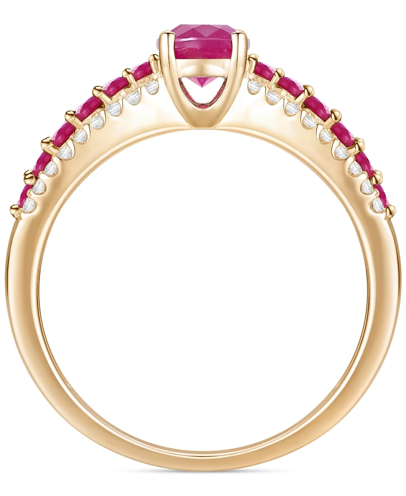 Gemstone (1-1/10 ct. t.w.) & Diamond (1/5 t.w) Oval Ring 14k Gold