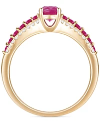 Gemstone (1-1/10 ct. t.w.) & Diamond (1/5 t.w) Oval Ring 14k Gold