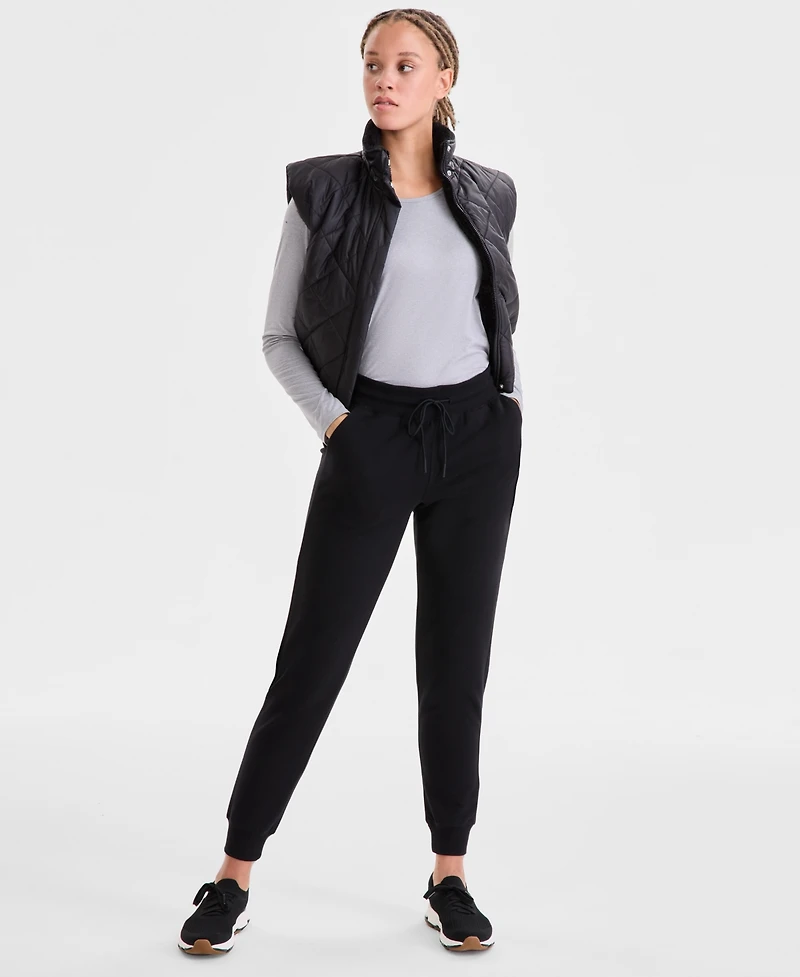 Id Ideology Women's Relaxed High-Rise Fleece Joggers, Macy's Exclusive