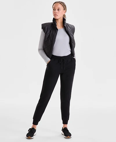 Id Ideology Women's Relaxed High-Rise Fleece Joggers, Macy's Exclusive