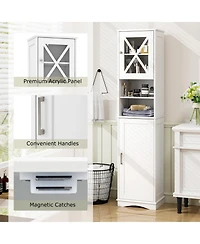 Volenca 67 Inch Tall Bathroom Cabinet Freestanding Storage Cabinet with 5 Adjustable Shelves