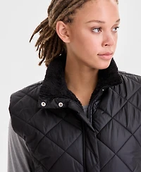 Id Ideology Women's Reversible Sherpa Zip-Front Vest, Macy's Exclusive