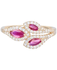 Gemstone (5/8 ct. t.w.) & Diamond (1/3 Multi-Stone Ring 14k Gold