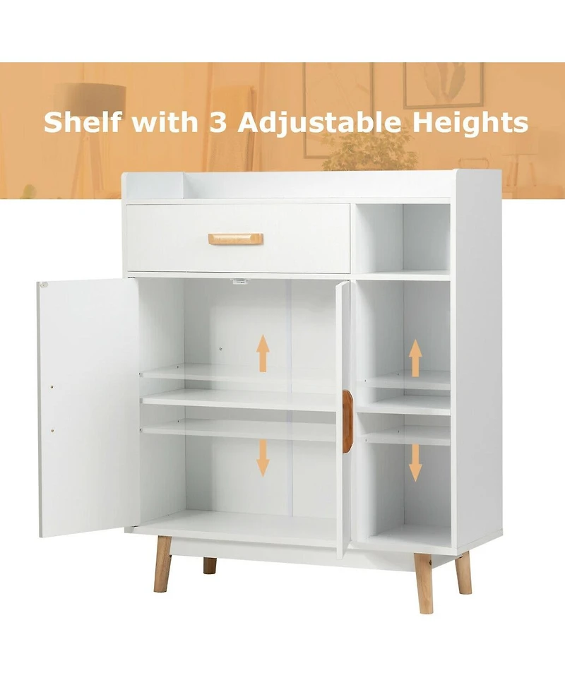 Volenca Floor Storage Cabinet Free Standing Cupboard Chest with 1 Drawer