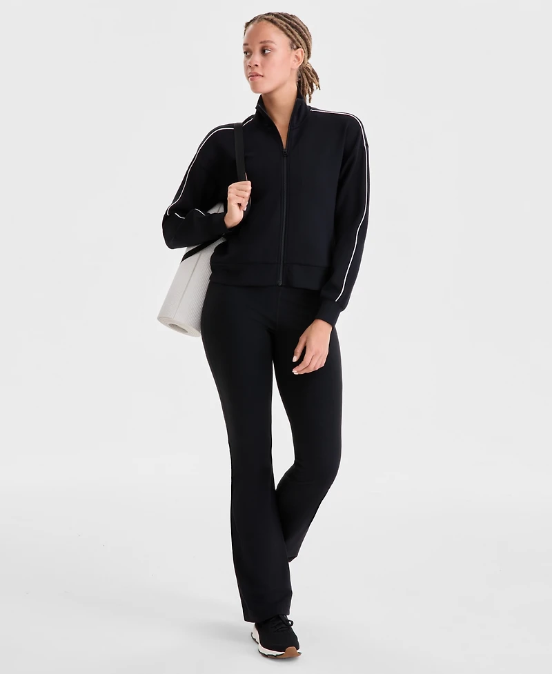 Id Ideology Women's Relaxed Butter Soft Funnel-Neck Zip-Front Sweater, Macy's Exclusive