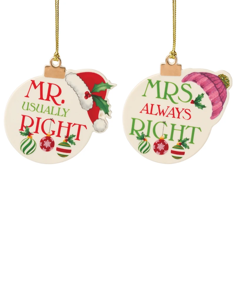 Lenox Mr. & Mrs. Ornaments, Set of 2