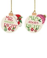 Lenox Mr. & Mrs. Ornaments, Set of 2
