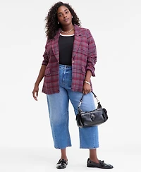 On 34th Trendy Plus Plaid Single-Button Blazer, Macy's Exclusive