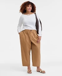 On 34th Trendy Plus High-Rise Pleated Barrel-Leg Pants, Macy's Exclusive
