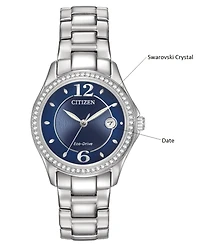 Citizen Women's Eco-Drive Crystal-Accented Stainless Steel Bracelet Watch 29mm FE1140-86L