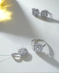 Wrapped In Love Diamond Halo Cluster Pendant Necklace Ring Stud Earrings Collection In 14k White Gold Exclusively At Macys