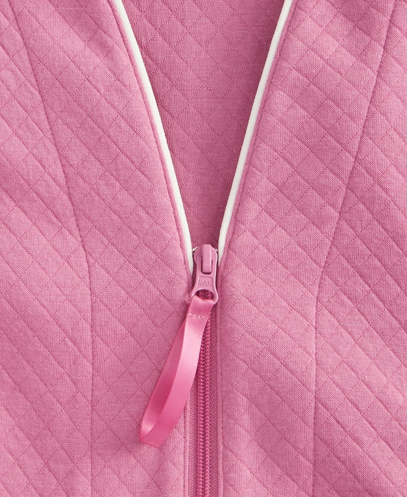 Charter Club Women's Quilt-Embossed Velour Zip-Front Robe