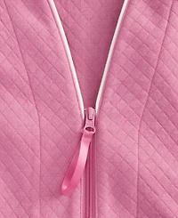 Charter Club Women's Quilt-Embossed Velour Zip-Front Robe