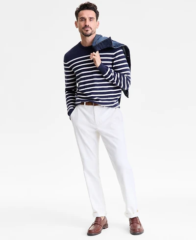 Club Room Men's Breton Regular-Fit Stripe 100% Cashmere Sweater