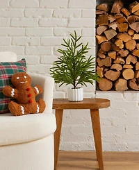 Nearly Natural 22" Artificial Real Touch Norfolk Island Pine Decorative Planter