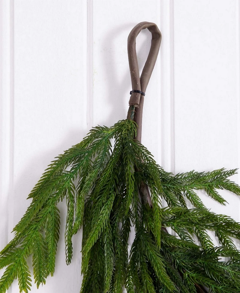 Nearly Natural 8" Artificial Touch Norfolk Island Pine Garland with Natural Look