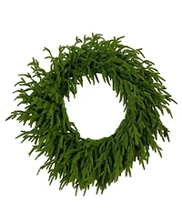 Nearly Natural 24" Pre-Lit Artificial Touch Norfolk Island Pine Wreath Led Lights and Natural Look