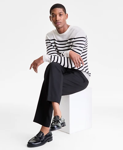 Club Room Men's Breton Regular-Fit Stripe 100% Cashmere Sweater