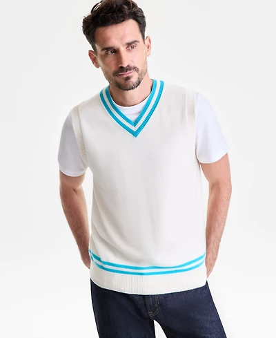 Club Room Men's Regular-Fit 100% Cashmere V-Neck Sweater Vest, Macy's Exclusive