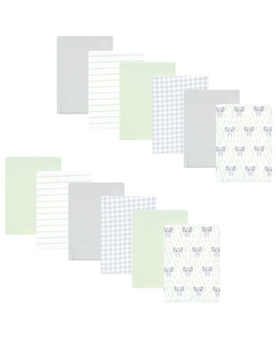Hudson Baby Unisex 12-Count Flannel Burp Cloths (Cotton/Poly Blend)