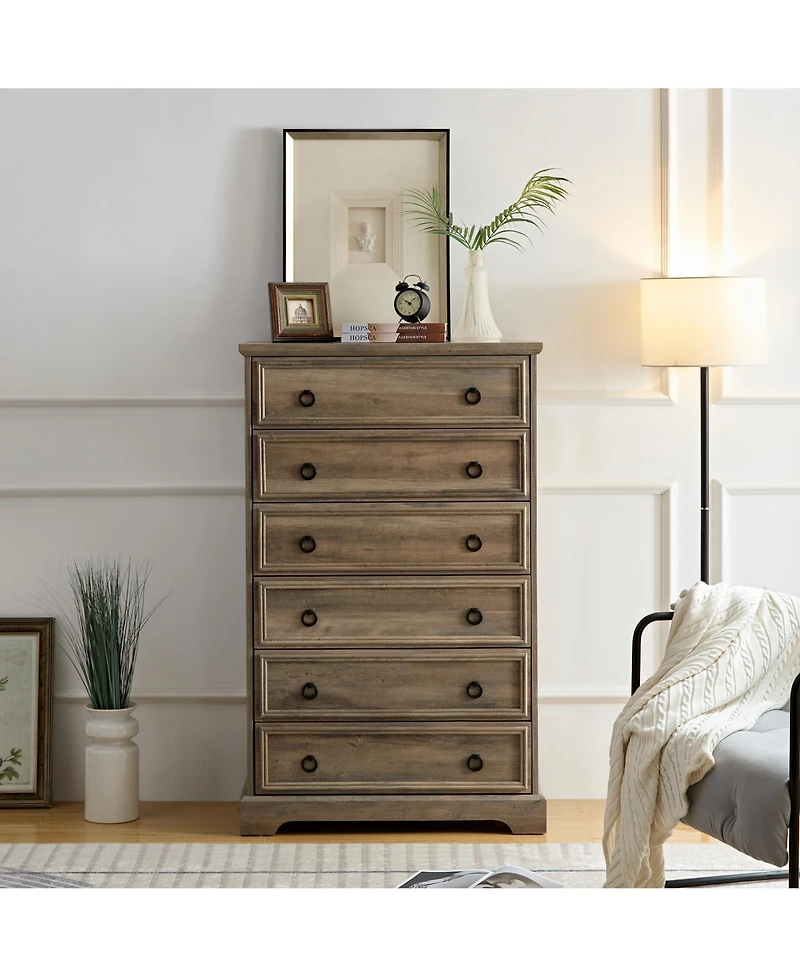 Casainc Freestanding Bathroom Cabinet Clothes Storage with 6 Drawers